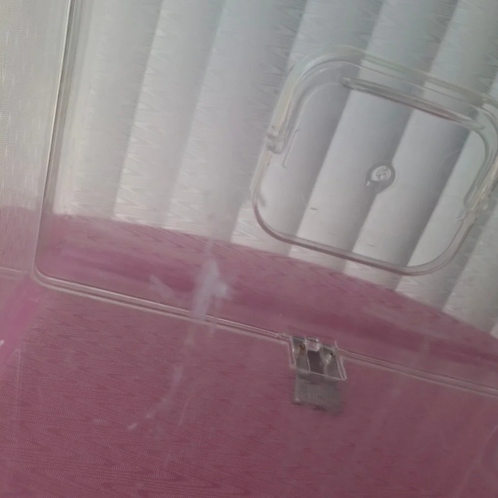 Wil-Hold Vintage Clear Plastic Sewing Box Craft Organizer 2 Removeable Trays